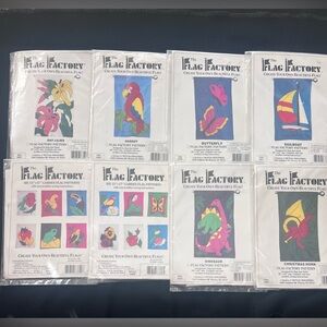 The Flag Factory Patterns Lot of 8 Garden Flags Yard Outdoor Applique New